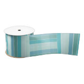 ティール(緑がかった色)市松模様にとギフトストライプのリボン サテンリボン (リール)