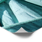 ティール（緑がかった色）布カバー ポスター (角)