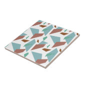 ティール(緑がかった色)幾何学的形状シームレスパターン タイル (側面)