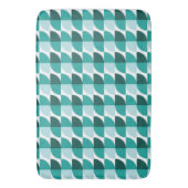 ティール(緑がかった色)幾何学 バスマット (正面縦)