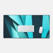 ティール(緑がかった色)幾何紙 デスクマット (キーボード&マウス)