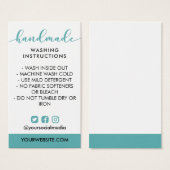 ティール(緑がかった色)手作り手洗い説明書ソーシャルメディア (正面&裏面)