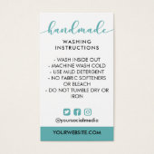 ティール（緑がかった色）手作り手洗い説明書ソーシャルメディア (正面)