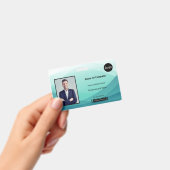 ティール（緑がかった色）抽象芸術の勤務先の写真ID バッジ (手持ち)