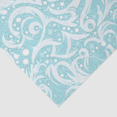 ティール(緑がかった色)抽象芸術スノーフレーク・パターン#10 ID1009 薄葉紙 (詳細)