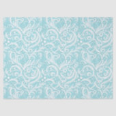 ティール(緑がかった色)抽象芸術スノーフレーク・パターン#10 ID1009 薄葉紙 (正面)