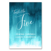 ティール(緑がかった色)抽象芸術モダン洗面席5 テーブルナンバー (裏面)