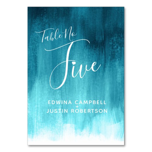 ティール(緑がかった色)抽象芸術モダン洗面席5 テーブルナンバー (正面)
