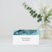 ティール（緑がかった色）抽象芸術名刺 名刺 (スタンド正面)