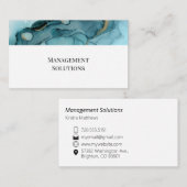 ティール（緑がかった色）抽象芸術名刺 名刺 (正面/裏面)