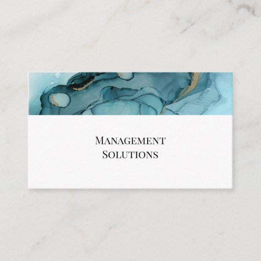 ティール（緑がかった色）抽象芸術名刺 名刺 (正面)