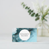 ティール(緑がかった色)抽象芸術名刺 名刺 (スタンド正面)