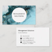 ティール(緑がかった色)抽象芸術名刺 名刺 (正面/裏面)