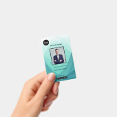 ティール（緑がかった色）抽象芸術従業員の写真ID バッジ (手持ち)