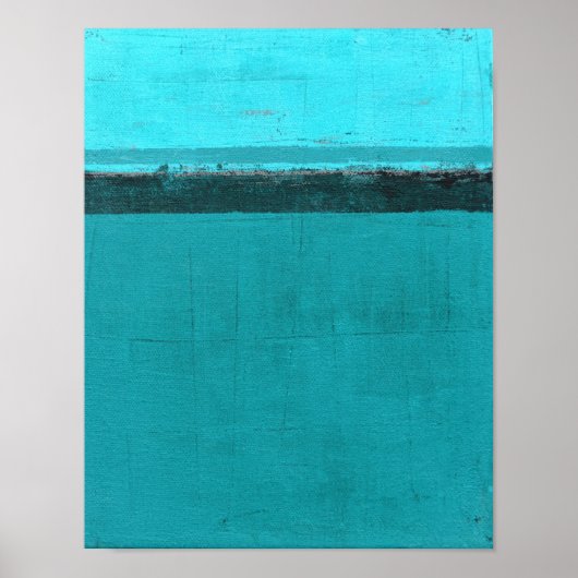 ティール（緑がかった色）抽象芸術芸術 ポスター (正面)