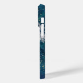 ティール(緑がかった色)抽象芸術金ゴールドスターリースノースキーヤー Case-Mate iPhoneケース (裏面 / 左)