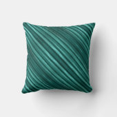 ティール(緑がかった色)斜ストライプの線 クッション (裏面)