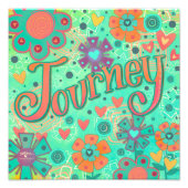 ティール(緑がかった色)旅感動的ハートかわいらしフローラ フォトプリント            (正面)