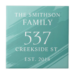 ティール（緑がかった色）日モダン定住所ハウスプラーク タイル