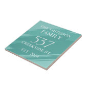 ティール（緑がかった色）日モダン定住所ハウスプラーク タイル (側面)