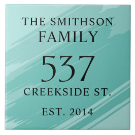 ティール（緑がかった色）日モダン定住所ハウスプラーク タイル