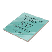 ティール(緑がかった色)日モダン定住所ハウスプラーク タイル (側面)