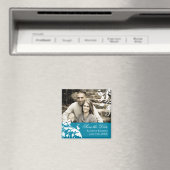 ティール(緑がかった色)日付のマグネット結婚を保存する マグネット (インサイチュ (食洗機))