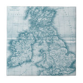 ティール(緑がかった色)旧世界アンティークマップタイルと五徳 タイル (正面)