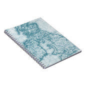 ティール（緑がかった色）旧世界アンティーク地図帳 ノートブック (右側)