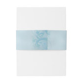 ティール（緑がかった色）旧式で青い花パターン腹バンド 招待状ベリーバンド (裏面例)