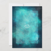 ティール(緑がかった色)星雲およびチャクラ結婚式招待状 招待状 (裏面)