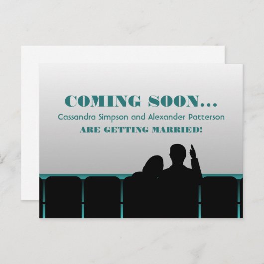 ティール(緑がかった色)映画館ポストカードを保存 案内ポストカード (正面/裏面)