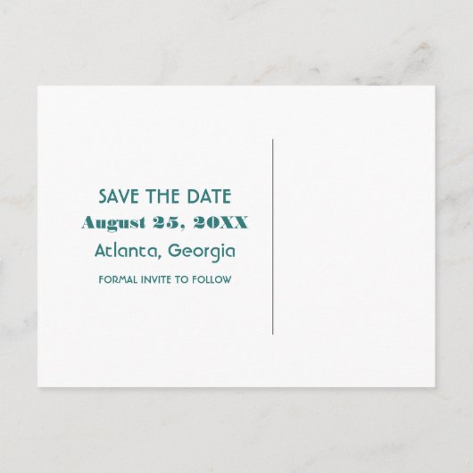 ティール（緑がかった色）映画館ポストカードを保存 案内ポストカード (裏面)