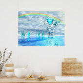 ティール（緑がかった色）時間 ポスター (キッチン)