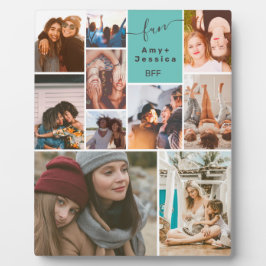 ティール（緑がかった色）最高のフリーズbffスクリプト10フォトコラージグリッド フォトプラーク