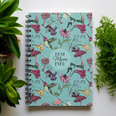 ティール（緑がかった色）最高のママエバーフローラハミングバードガーデン ノートブック