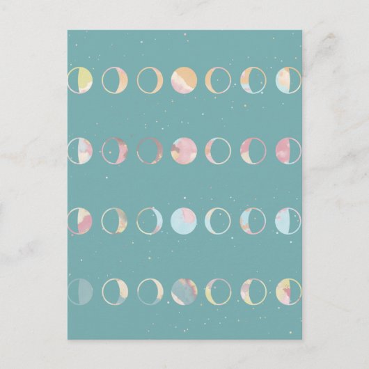 ティール(緑がかった色)月相 案内ポストカード (正面)
