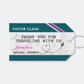 ティール（緑がかった色）有利な請求ブライダルシャワー ギフトタグ (正面(横))