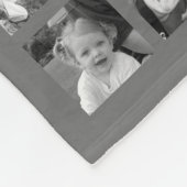 ティール(緑がかった色)木炭シェブロンカスタムズモノグラム フリースブランケット (角)