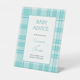 ティール（緑がかった色）格子状ベビーアドバイス表記号 台座サイン