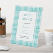 ティール（緑がかった色）格子状ベビーアドバイス表記号 台座サイン (インサイチュ)