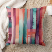 ティール（緑がかった色）桃ピンクブルゴーニュと紫抽象芸術 クッション (ブランケット)