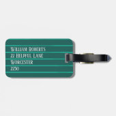 ティール（緑がかった色）梅毒 ラゲッジタグ (裏面横)