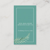 ティール（緑がかった色）植物名刺 名刺 (裏面)