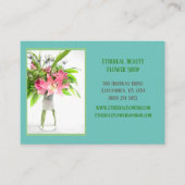 ティール（緑がかった色）植物花屋 名刺 (正面)