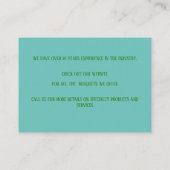 ティール（緑がかった色）植物花屋 名刺 (裏面)