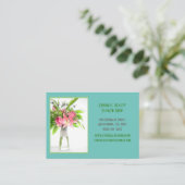 ティール（緑がかった色）植物花屋 名刺 (スタンド正面)