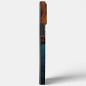 ティール(緑がかった色)樹脂およびバリ木材デザイン Case-Mate iPhoneケース (裏面 / 右)