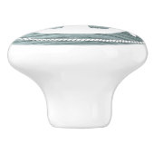 ティール(緑がかった色)樹齢木材と航海のいかりデザイン セラミックノブ (側面)