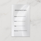 ティール（緑がかった色）歯科名刺とアポイントメントカード 予約カード (裏面)